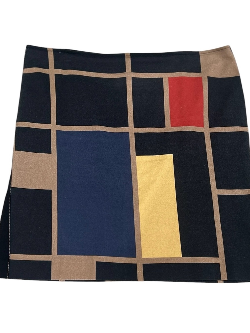 Worth NY stretch cotton Colorblock Pencil Skirt Black/Navy/Red/Yellow/tan sz 14